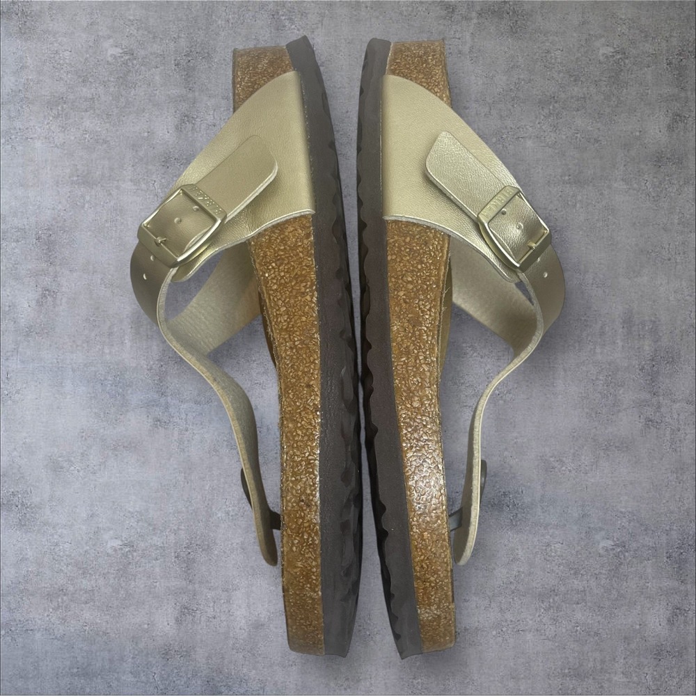 Birkenstock Gizeh Metallic Gold Thong Sandals Womens EU 39 / US 8 Flip Flop - Picture 5 of 11